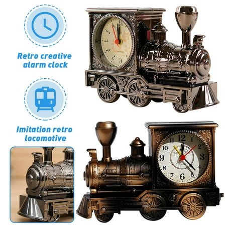 OUSITAI Train Alarm Clock Unique Eye-Catching Exquisite Train Sporting Unique Gift For Motor Lovers Kids Students Bronze
