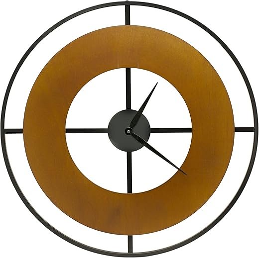 Pacific Bay Valencia Huge Wood Wall Clock Metal Frame Decorative Lightweight Modern Wall Clock Silent Non-Ticking Numberless 3-D Easy-to-Read Battery Operated 24-inch Minimalist Clock – Latest Model