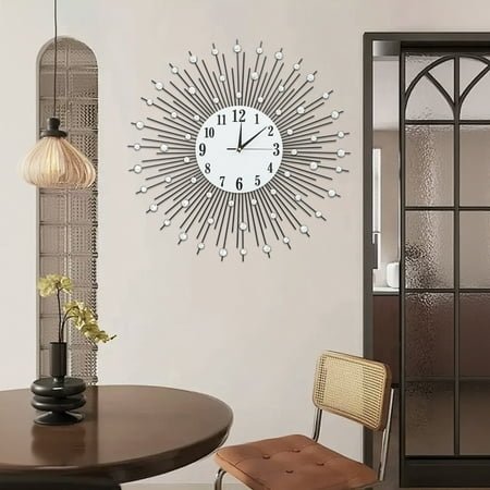 Peakora Modernist Raindrop Gallery Wall Clock Round Art Deco Timepiece Silent Quartz Gallery Clock Modern Analog Wall Chronometer Contemporary Raindrop Dial Clock