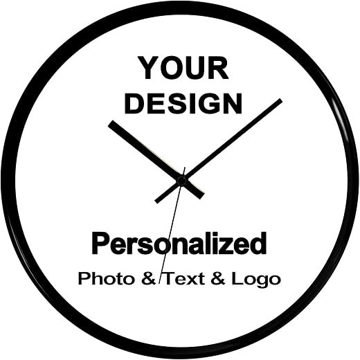 Personalized Wall Clock with Picture Logo and Text Custom Family Photo Decor Clock for Home Bedroom and Office Providing Decoration Clocks Gift'S for Family and Friend