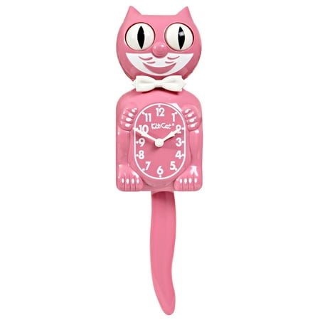 Pink Satin Kit Cat Clock 15.5 Full Size Kit-Cat Klock with Moving Eyes and Tail Retro Style Made in the USA NEW