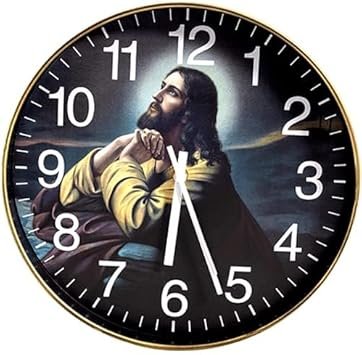 Prayer Clock 12" Wall-Mounted Religious Decor with Hourly Bible Passages Narrated by James Earl Jones