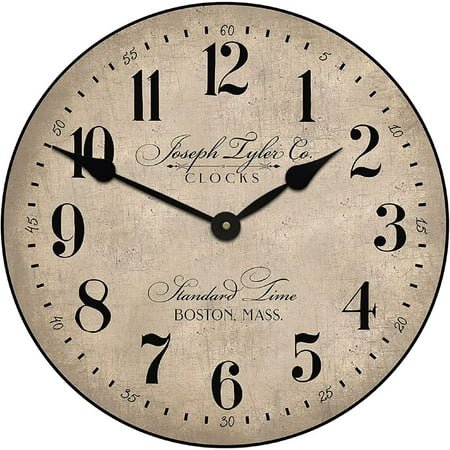 Prescott Parchment Wall Clock | Handcrafted in USA | Silent Non-Ticking Mechanism | Beautiful Color | Rustic Decor for Living Room | Battery Operated (10-Inch)