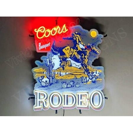 Queen Sense 24x16 Custom Coor Banquet Rodeo Beer LED Sign Light Neon Signs With Dimmer Party Home Wall Decor Lights W124CBRBVVD-XLED