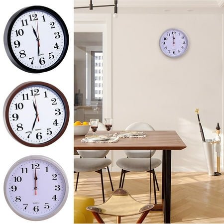 Rkxzt Wall Clock,Modern 9 Inch Battery Operated Wall Clocks,Silent Non Ticking Small Analog Clock for Living Room,Office,Home,Bedroom,Kitchen,Bathroom (black)