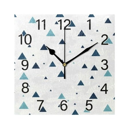 Ryvnso Geometric Wall Clock Square Silent Non-Ticking Battery Operated 7.78