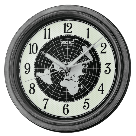 Seiko 13 Amelia Wall Clock, Metallic Dark Silver QXA825SLH