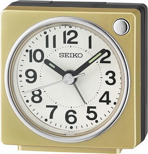 Seiko Fuji Dark Bedroom Alarm Clock, Gold