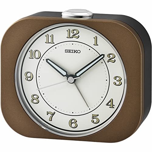 Seiko Kyoda Bedroom Alarm Clock, Metallic Brown