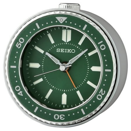 Seiko Mai Metallic Green Alarm Clock, Analog, QHE184MLH