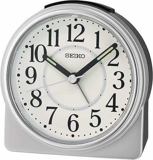 Seiko Marui Bedroom Alarm Clock, Silver