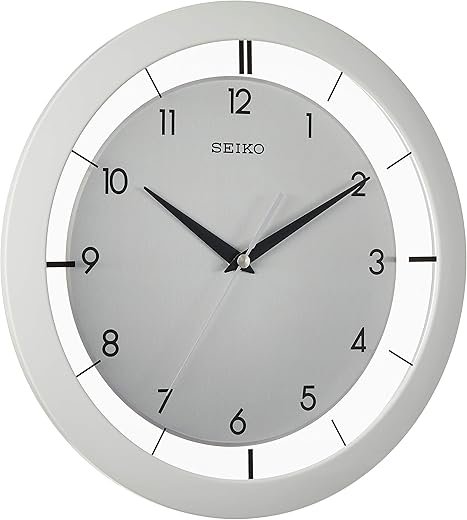 Seiko QXA520WLH Metal Non Ticking Wall Clock, White, 11 Inch