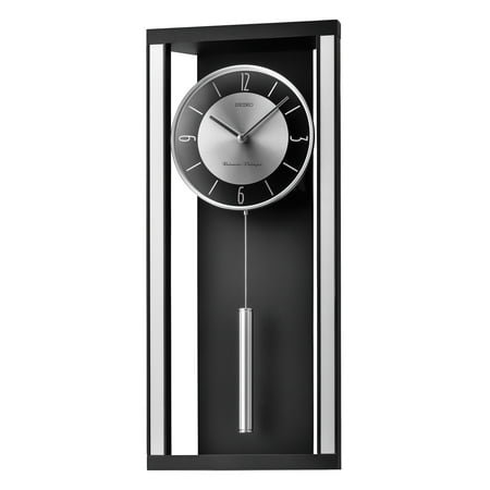 Seiko QXH068KLH Classic Modern Pendulum Wall Clock, Black