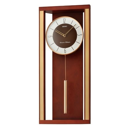 Seiko QXH068ZLH Classic Modern Pendulum Wall Clock, Brown