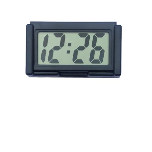 Shudyear Small Digital Clock, with Jumbo LCD Time & Day Display,Mini Automotive Small Digital Clock Battery Operated for Desktop Nightstand Pocket Car Truck Dashboard & Air Vent (1, Black)