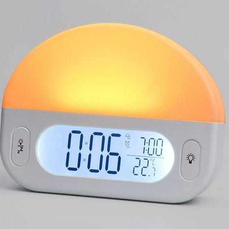 Smart Sunrise Alarm Clock for Heavy Sleepers, Soft Night Light with Sunrise Function, Temperature Display, 12/24 Hours