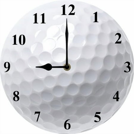 Soliyoahee 10inch Sports Themed Wall Clock with Golf Dial Silent Clock Movement and Battery Operated Great Decor for Home Office Bedroom and Nice Golf Enthusiasts Gifts
