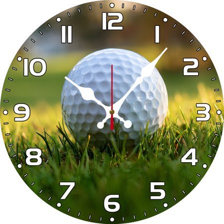 Soliyoahee Golf Clock 10inch Wooden Round Modern Minimalist Wall Clock Silent No Tick Battery Powered for Living Room Bedroom Office or as a Gift for Golf Enthusiasts