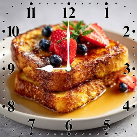 Soliyoahee Toast Wall Clock 10inch Wooden Square Kitchen Clock Silent No Tick Battery Poweredfor Kitchen Bathroom Living Room Bedroom Wall Decoration