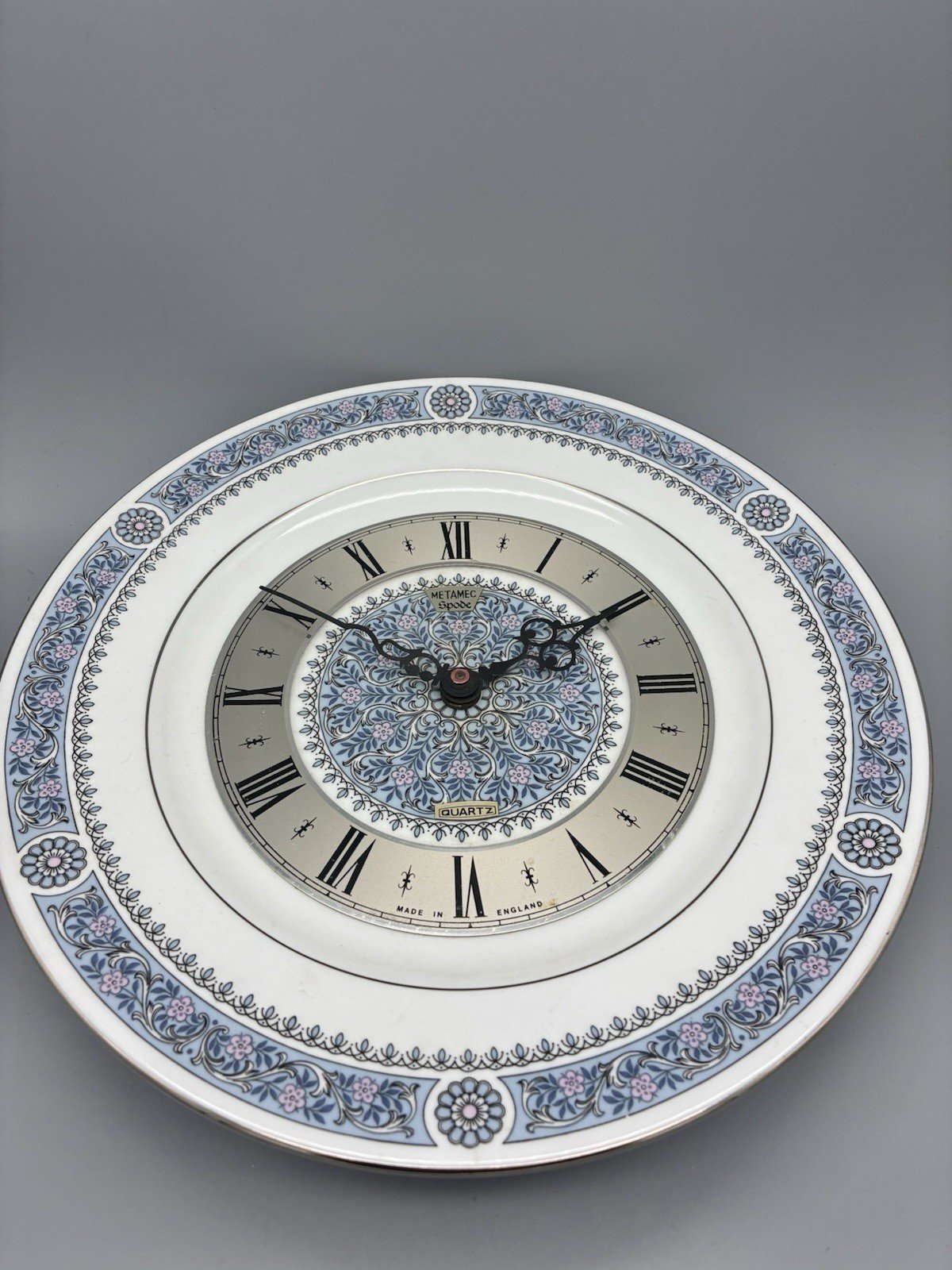 Spode Metamec Porcelain China Firenze Wall Clock Roman Numeral England