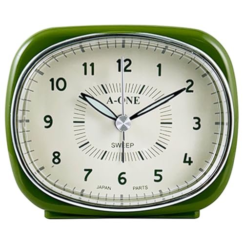 Square-Round Silent Alarm Clock – Unique Hybrid Design, Non-Ticking, Battery Operated, Perfect for Bedroom, Office, or Living Room Decor (Green)