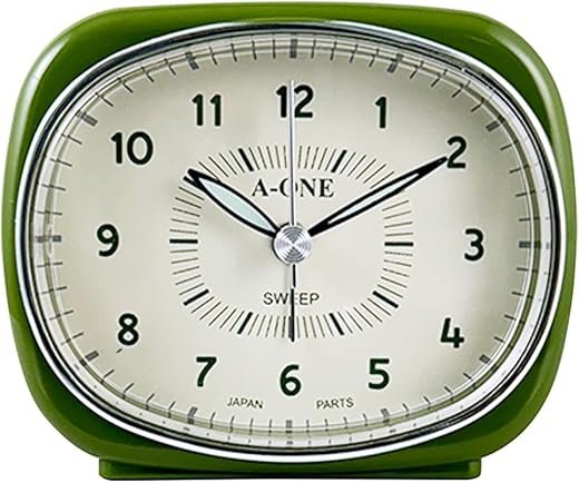 Square-Round Silent Alarm Clock – Unique Hybrid Design, Non-Ticking, Battery Operated, Perfect for Bedroom, Office, or Living Room Decor (Green)