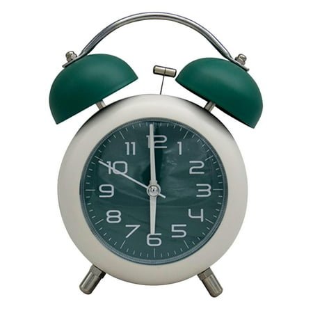 Super Loud Twin Bell Alarm Clock for Heavy Sleepers, 4-Inch Silent Non-Ticking Quartz with Backlight, Metal Cute Clock for Kids' Rooms