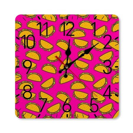 Tacos Rosados Wall Clock Silent Non-Ticking For Home Office Decor, Decorative Clock Art