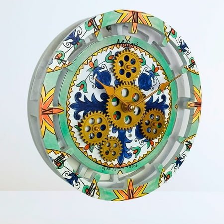 THE GEARS CLOCK Desk Clock with Real Moving Gears (wall clock)IT-LI_ 10 in Round Maiori