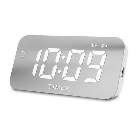 Timex Alarm Clock with USB Charger (5W) and Large Display (T1320W)