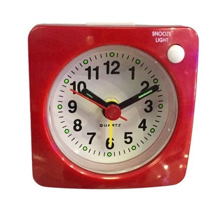 Travel Analog Alarm Clock, 2.4 inch, Ultra Small Clock with Snooze and Light Function, Super Silent Non Ticking, Battery Operated, Easy Setting