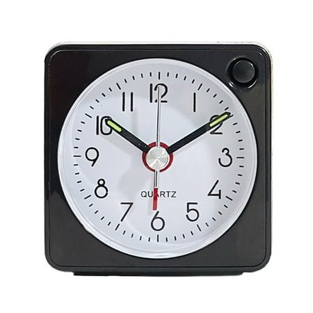 Travel small alarm clock with snooze function light mute quartz alarm clock