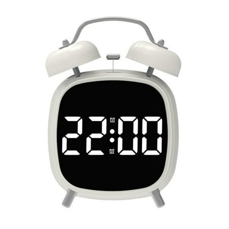 Twin Bells Gigital Alarm Clock Large Led Display Desk Clock Dimmable
