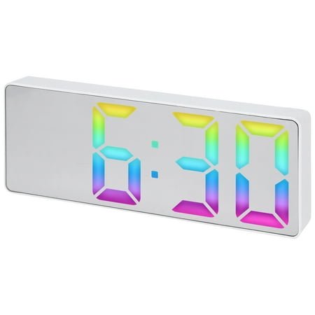 Unique Bargains Alarm Clock Big Numbers Display Temperature White
