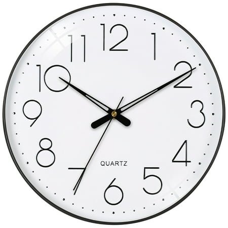 Unique Bargains Non-Ticking Modern Battery Operated Wall Clock White
