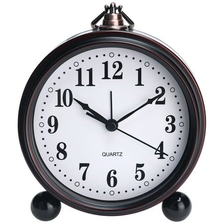 Unique Bargains Vintage Desk Clock Silent Retro Battery Operated White