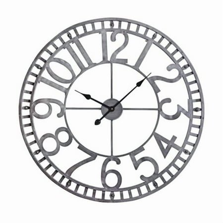 Utopia Alley Manhattan Industrial Wall Clock Analog Pewter 32 inch