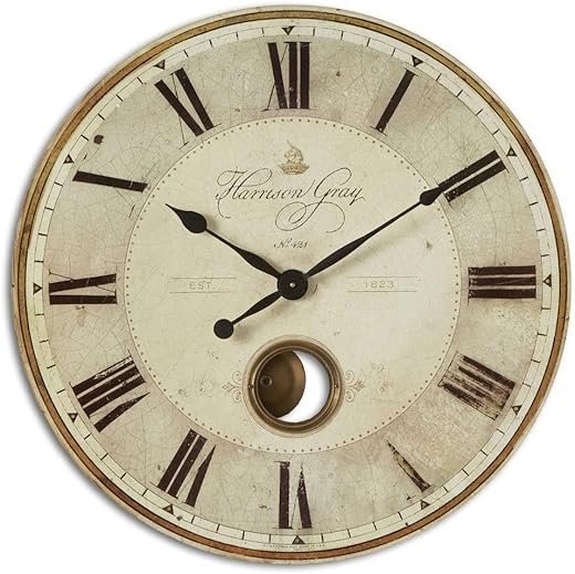 Uttermost 06033 Harrison Gray Inch Wall Clock, 30 Round