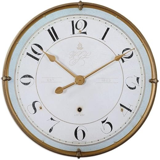 Uttermost Torriana 32" Round Vintage-Style Wall Clock