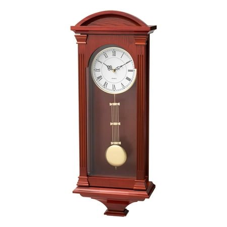 VEVOR Grandfather Clock, 26.7 in Classic Vintage Pendulum Clock, Pine Wood & MDF Wall Clocks with Quartz Movement and Quiet Design, for Living Room, Bedroom, Home Decor & Gift (Cherry Tone Finish)