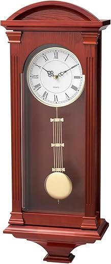 VEVOR Grandfather Vintage Wall Clock, 26.7 in Wooden Wall Clock with Pendulum Pine Wood & MDF Wall Clocks with Quartz Movement Quiet for Living Room Bedroom Home Decor Gift