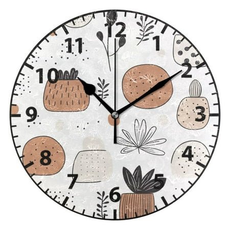 Vibrant Floral Brush Strokes Wall Clock Modern Small Clock Black Hands for Office, Home, Bedroom,School 9.84in