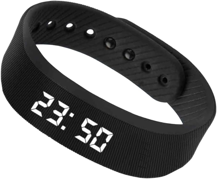 Vibrating Alarm Clock Watch, Alarm Clock Bracelet Vibrating Wrist Alarms Clocks, Silent Wake up Smart Alarms Wristband, Wearable Vibration Wrist Clocks Sleep Wristband for Heavy Sleeper(Black)