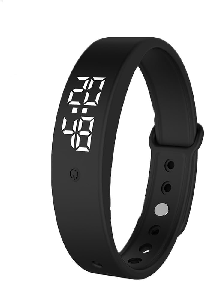 Vibrating Alarm Clock Watch for Heavy Sleepers, Silent Wake Up Bracelet & Smart Wristband, Wearable Vibration Wrist Alarm, Non-Audible Sleep Wristband for Men & Women(Black)