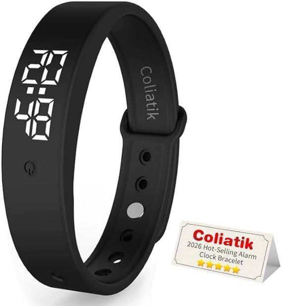 Vibrating Alarm Wristband Deaf People Watch Band Fit Sleeps Rise Silent Shock Clock Bracelet Bands for Heavy Sleepers Wearable Wrist Band That Won't Wake Partner Vibration Bed Shaker