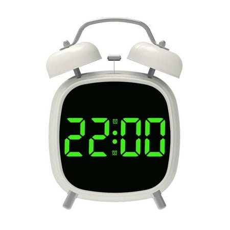 Vintaged Digital Alarm Clock Twin Bells Loud Alarm Desk Clocks with Adjustment Light Dimmable Display
