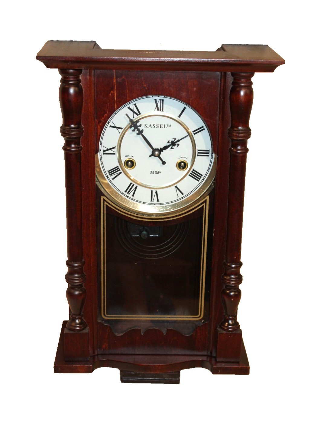 VINTAGE KASSEL™ 31 DAY WALL CLOCK WITH COIL GONG, 20 INCHES TALL, 12 INCHES WIDE