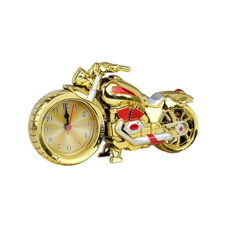 Vintage Motorcycle Alarm Clock, Novelty Desktop Decor Digital Clock with LED Display, Unique Gift for Men Women, Home Office Bedroom Decoration