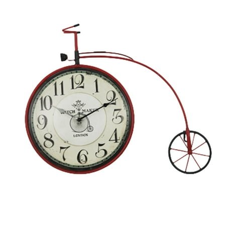 Vintage Nostalgic Decorative Bicycles Shape Wall Clock in Iron for Modern and Traditional Space Enhancing Ambiances
