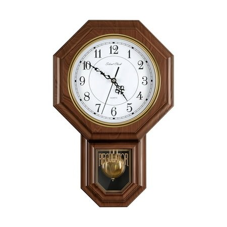 Vintage Pendulum Chiming Wall Clock - Brown
